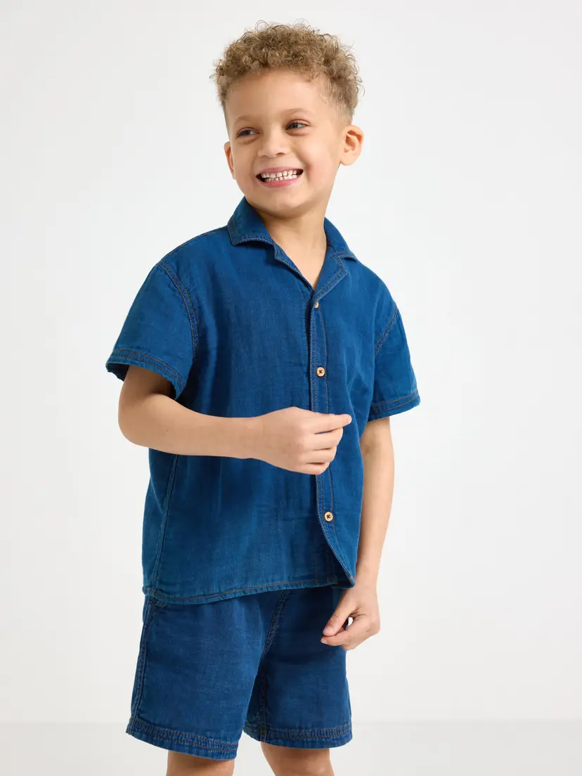 Lindex Kortermet skjorte med denim-look