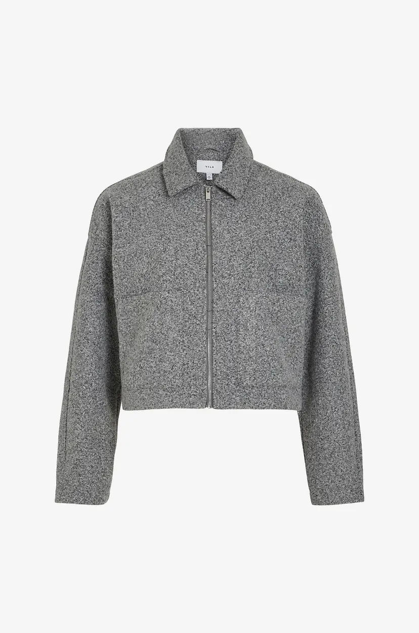 Vila Jakke viJadas Zipper Jacket - Grå