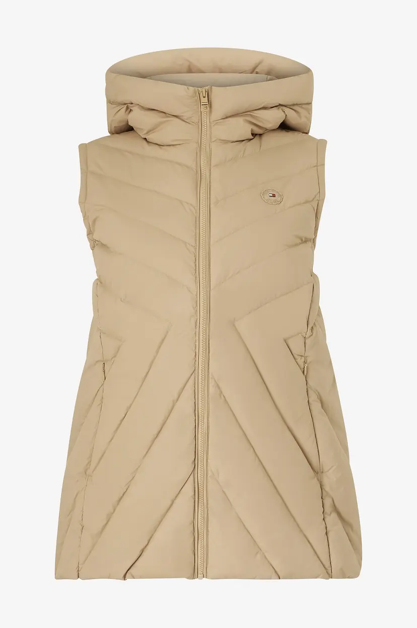 Tommy Hilfiger Curve Dunvest Crv Chevron MW Down Vest - Beige