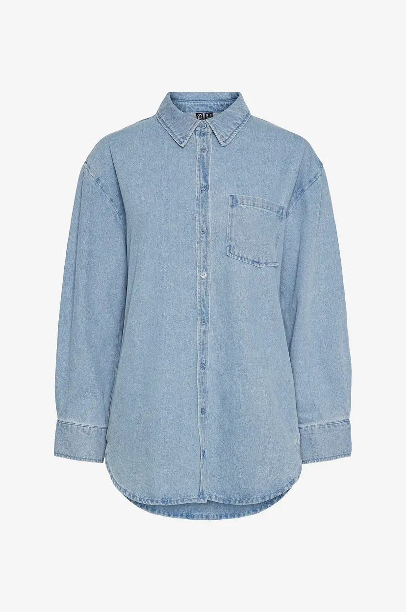 Pieces Denimskjorte pcMaisie LS Denim Shirt - Blå