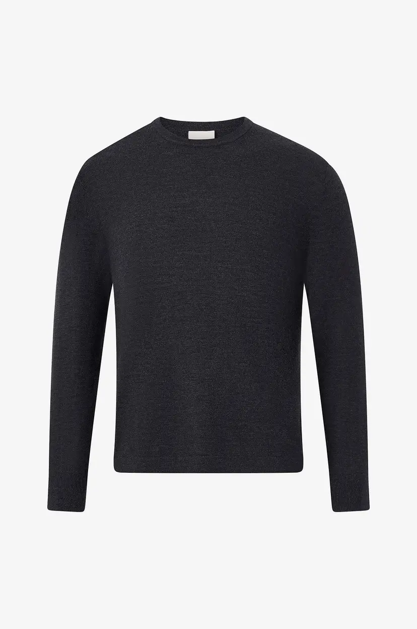 Calvin Klein Pullover LS 100% Merino Crew 14gg - Grå
