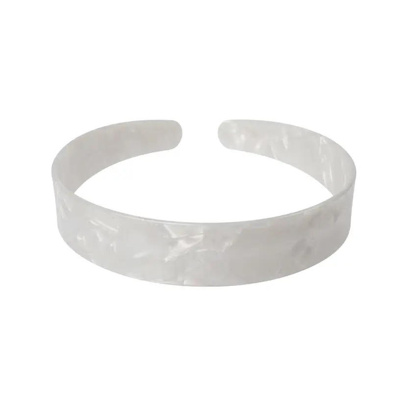 Dark Plain Hair Band Broad Off White