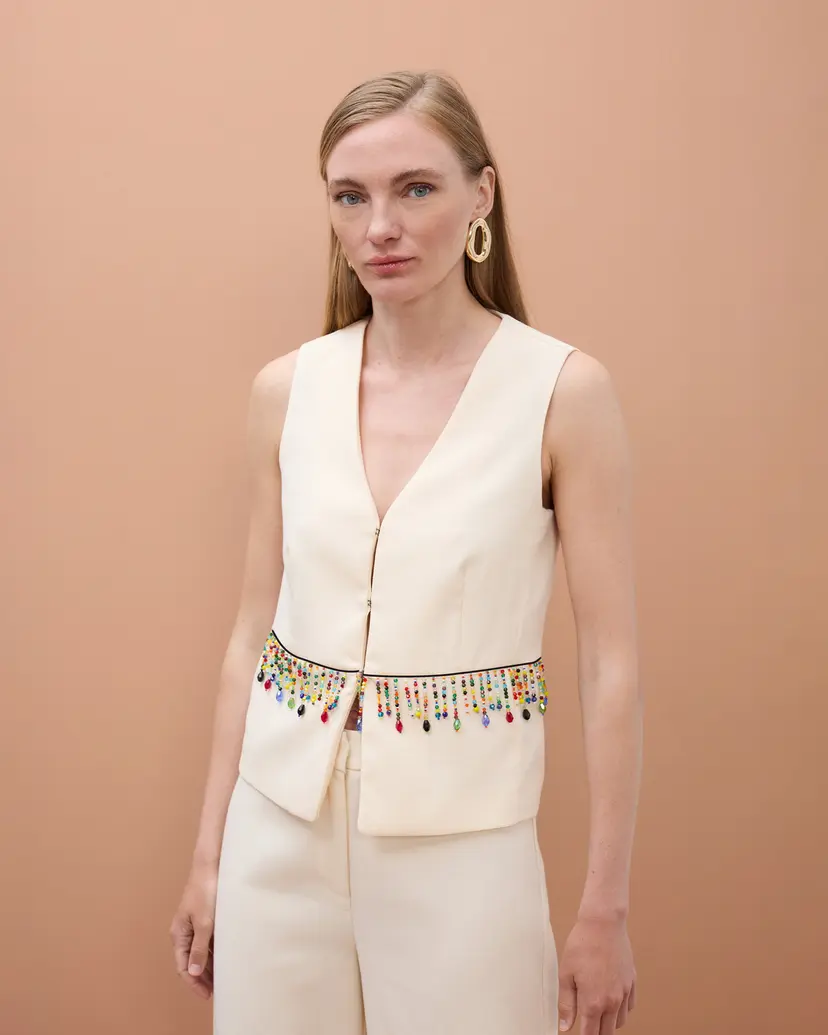 Maite by Lola Maite by Lola MS2602007 Beige Vest