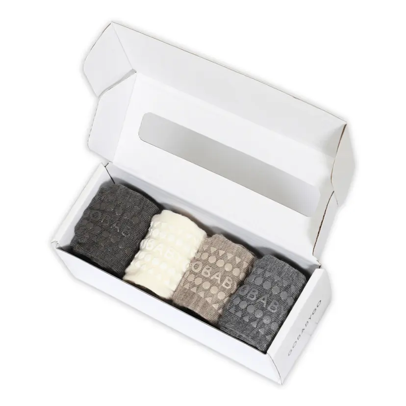 GoBabyGo GoBabyGo - Sokker i Ull 4-pk Combo-box Brown/ Snow/ Sand/ Grey