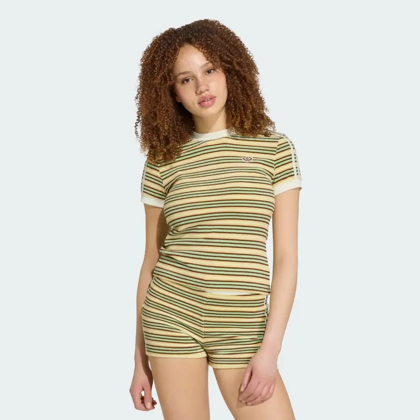 Adidas ADIDAS ORIGINALS SUMMER GLOW SLIM STRIPED T-SKJORTE