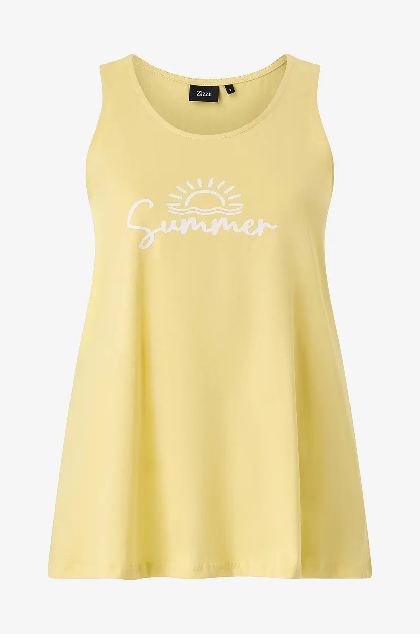 Zizzi Topp Vmy, S/l, Top - Gul
