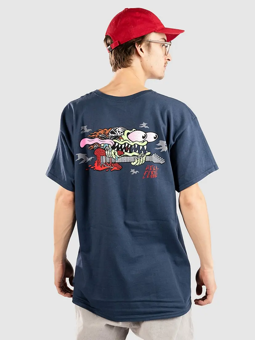 Santa Cruz Santa Cruz X Stranger Things Eddie Slasher T-skjorte blå
