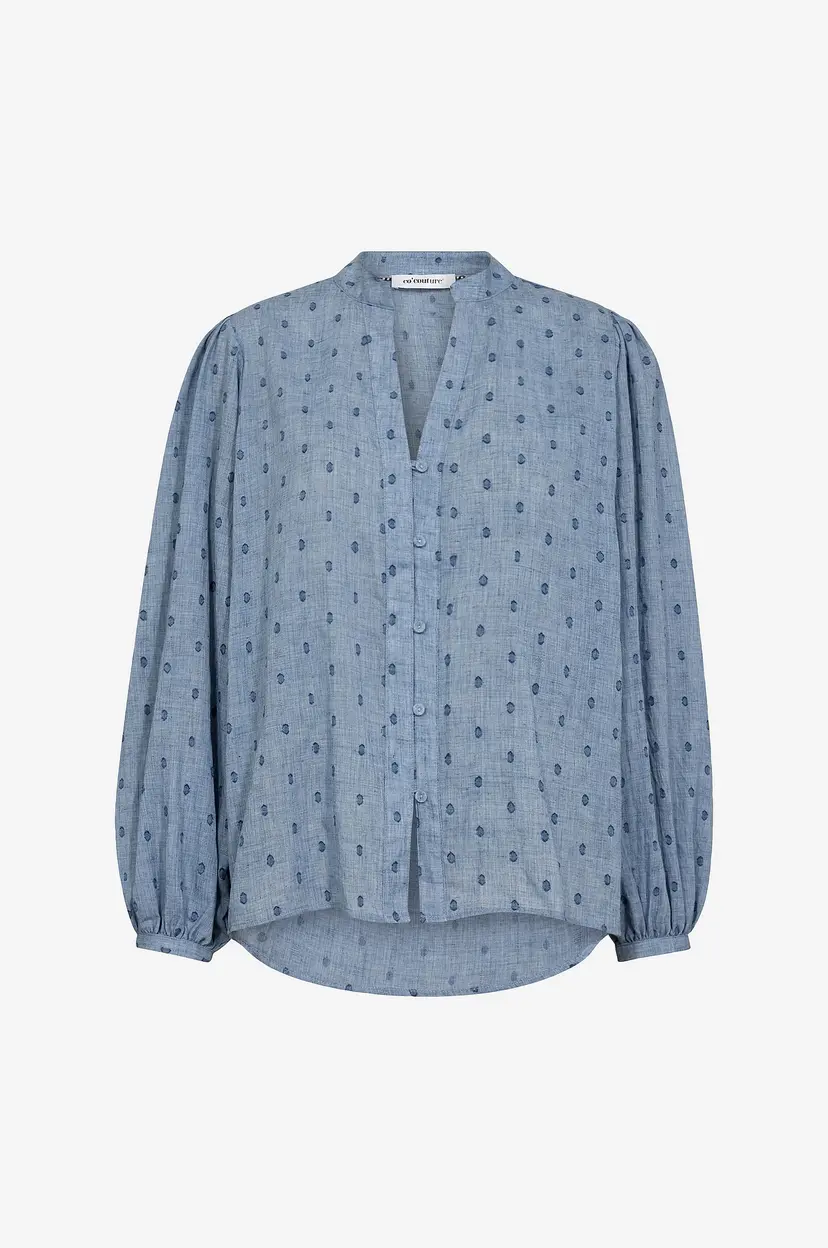 Co'couture Bluse DottieCC V-shirt - Blå