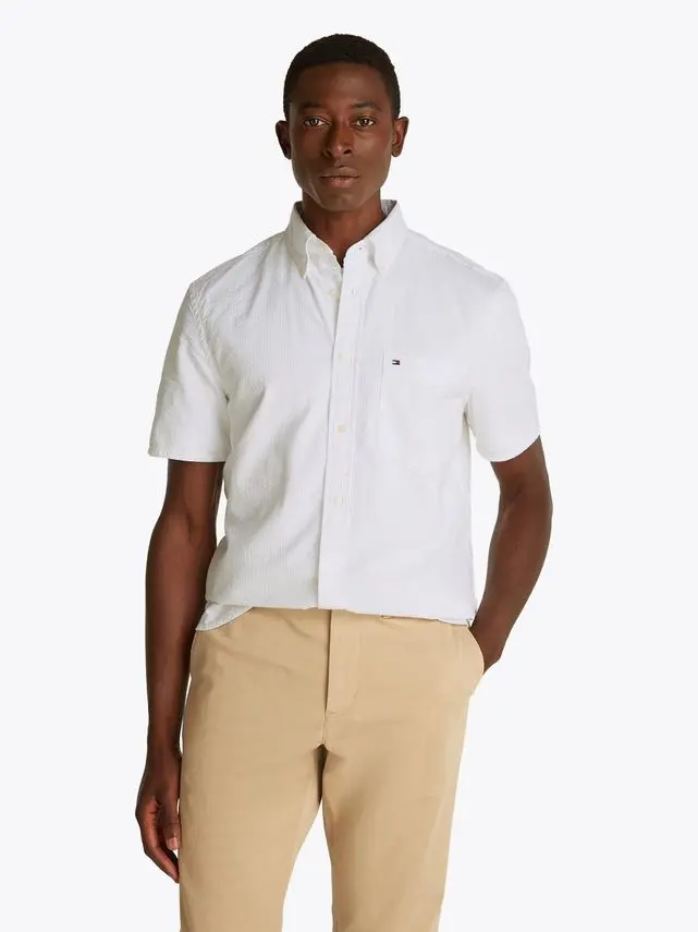 Tommy Hilfiger SEERSUCKER SOLID SS RF SHIRT