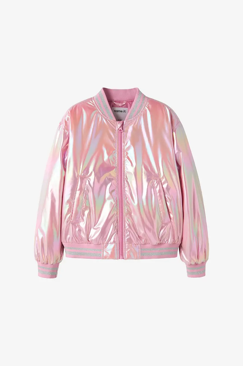 NAME IT Jakke nkfMolina Bomber Jacket Shiny - Rosa