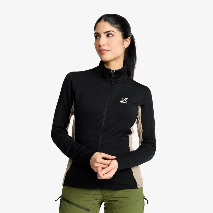 RevolutionRace Waffle Full-zip Fleece Dame Black