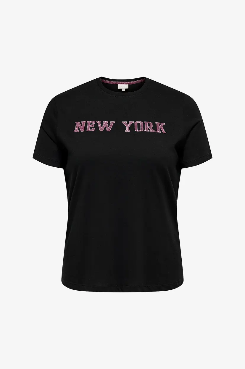 Only Carmakoma T-skjorte carZafiro Life SS O-neck - Svart