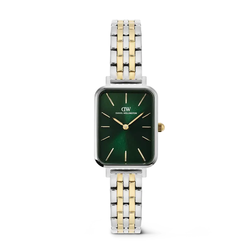 Daniel Wellington Silver 20x26mm Watch Quadro 5-link Emerald Two Tone | DW