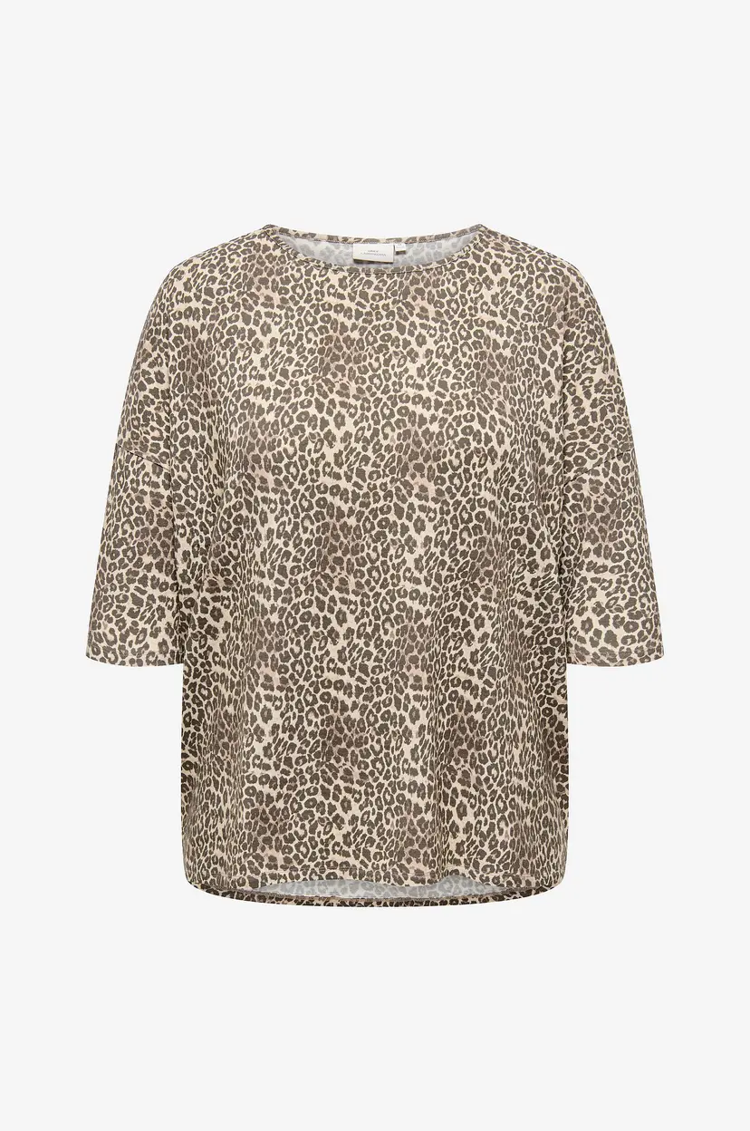 Only Carmakoma Topp carLarama 3/4 O-neck Top Jrs - Beige