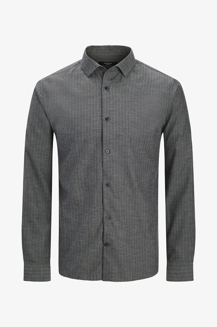 Jack & Jones Plus Skjorte jprBlaparker Melange L/S Shirt BF P - Grå