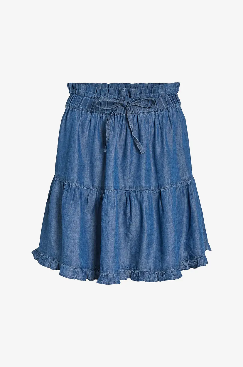 Vila Denim skjørt viTevira HW Frill Short - Blå