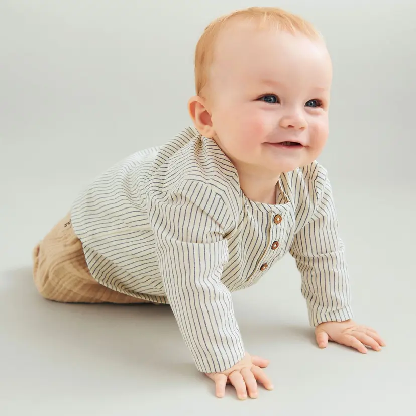 Wheat Wheat Skjorte Bjørk Dark Blue Stripe Baby (92 / 2 år)