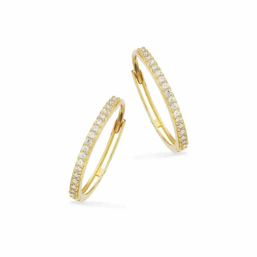 Scrouples Scrouples - 8kt. guld creoler med sten af zirkonia - 123033