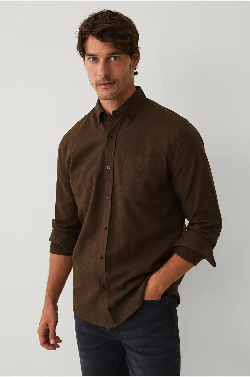 Ellos Collection Flanellskjorte - Brun