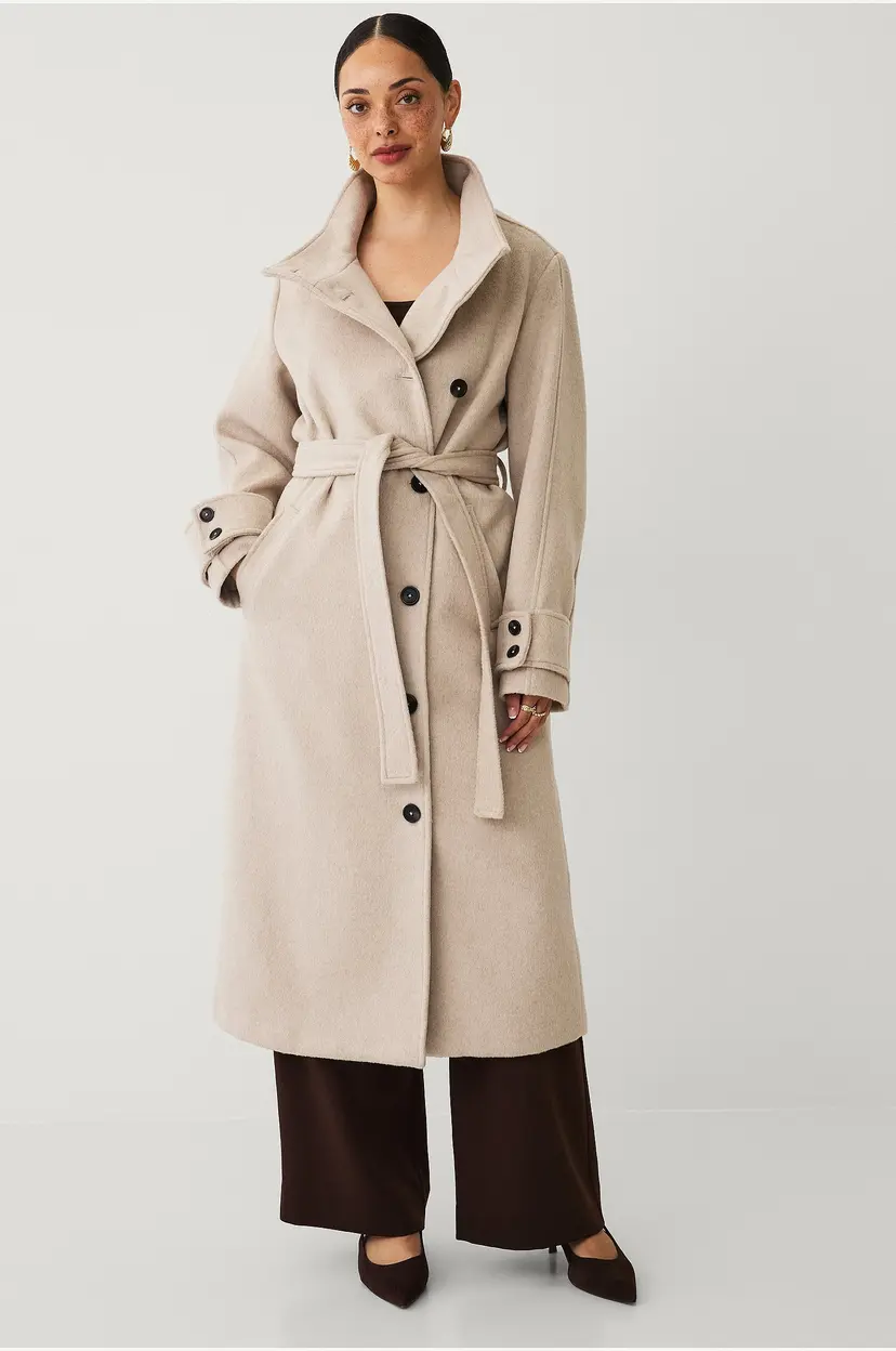 Ellos Collection Kappe med belte - Beige