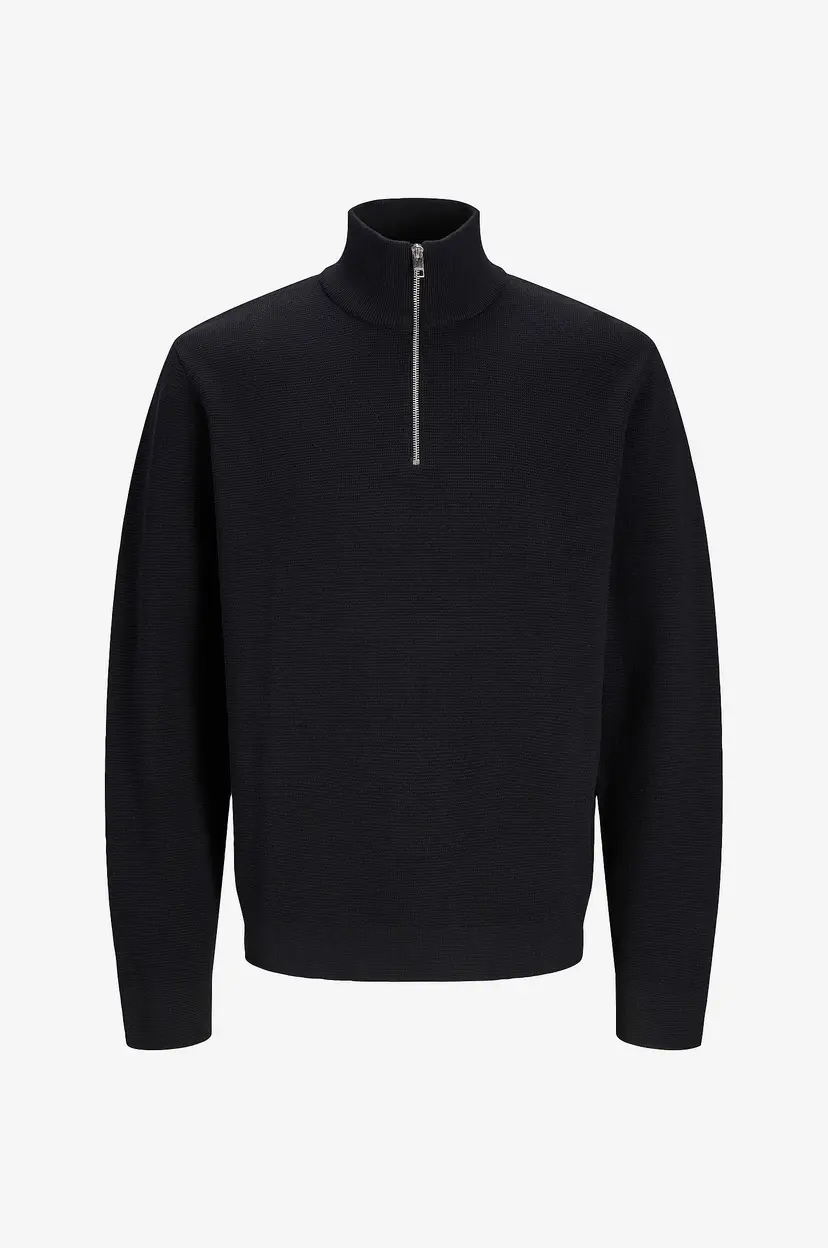 Jack & Jones Junior Genser jprBlamilano Stitch Knit Half Zip - Svart