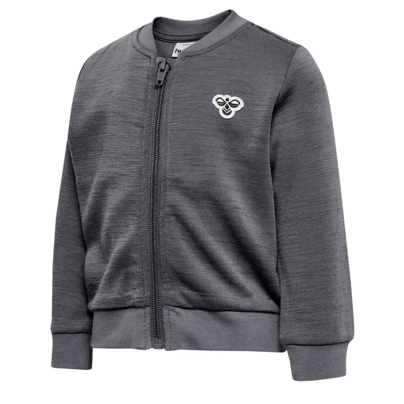 Hummel Barn Hummel - Ulljakke Zip Ull og Bomull Grey Melange
