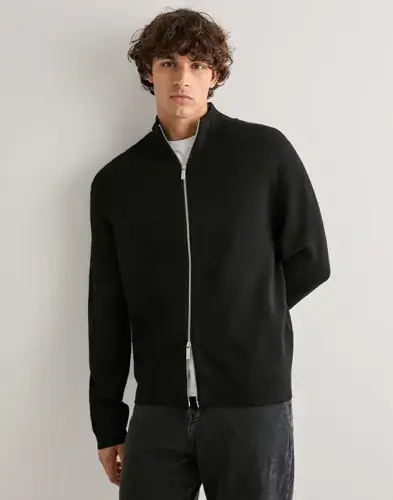 Selected Men Selected Men Slhteller Fn Relaxed Zip Cardigan N Cardigans Svart