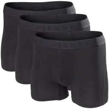 Pierre Robert Pierre Robert 3P For Men Boxers Svart økologisk bomull Large Herre
