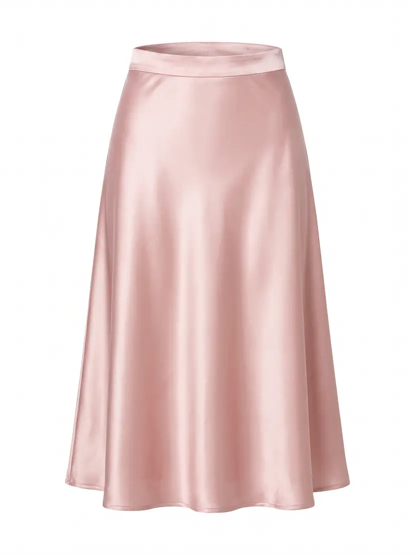 MurlongCres. Nora Bias-Cut Satin Midi Skirt Pink, XXS