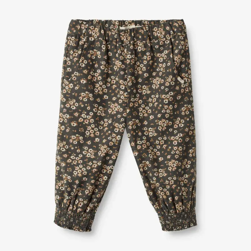 Wheat Wheat Trousers Sara Lined Black Coal Flowers (86 / 1,5 år)