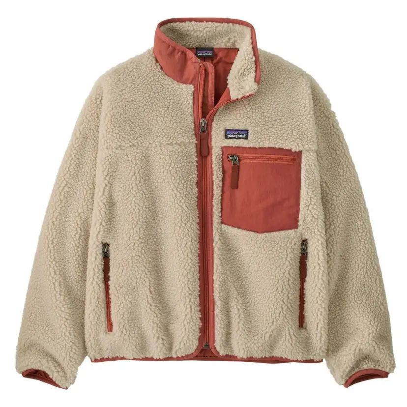 Patagonia Patagonia - Kids Retro-X Fleece Jacket Natural /Potters Red