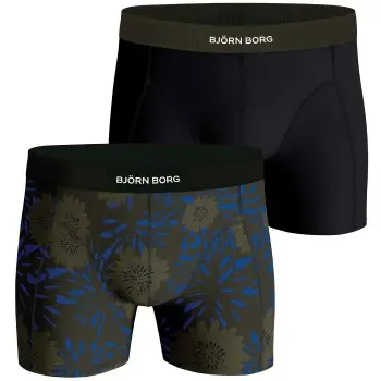 Björn Borg Björn Borg 2P Premium Cotton Stretch Boxer 1725 Svart/Grønn bomull Medium Herre
