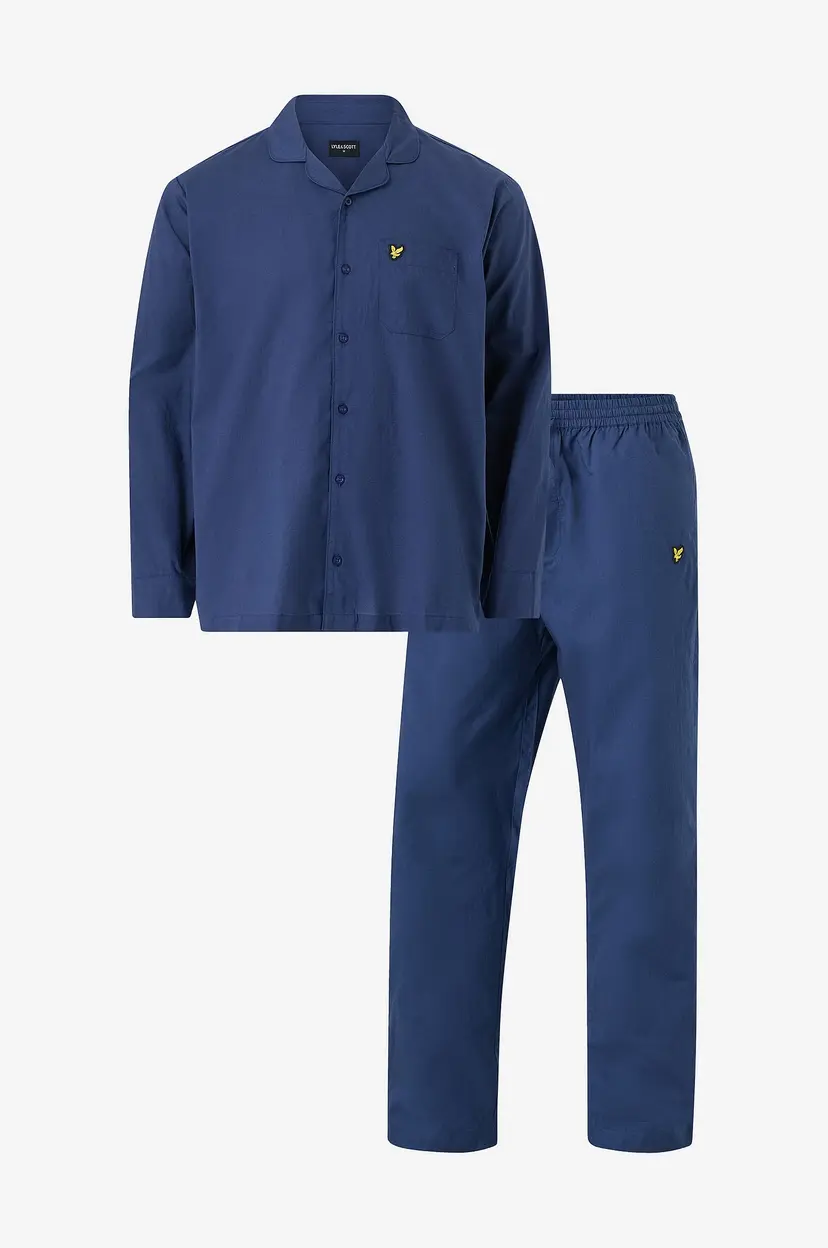 Lyle & Scott Pysjsett Gilmore LS Woven Poplin Pyjama Set - Blå