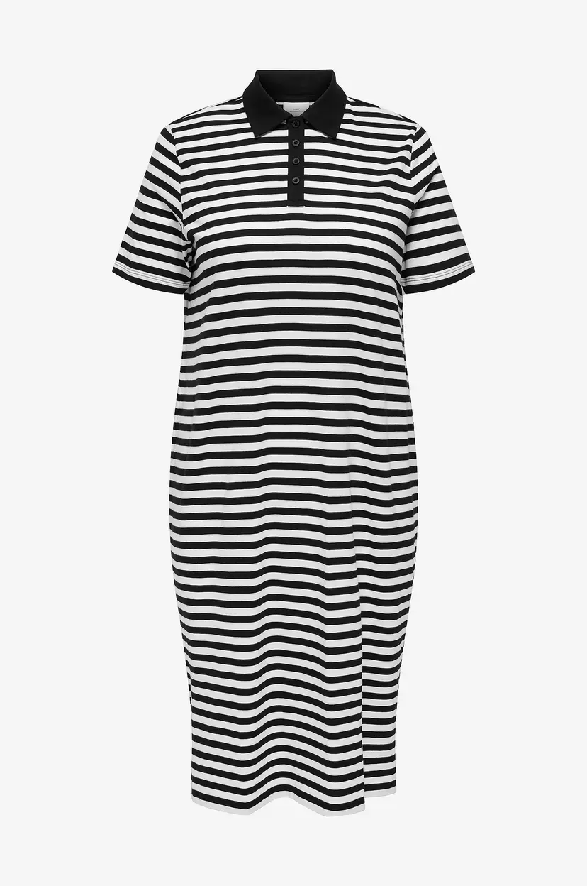 Only Carmakoma Kjole Carvelia S/s Polo Midi Dress Jrs - Svart