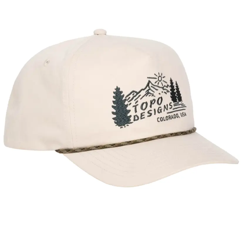 Topo Designs Topo Designs Twill Rope Cap - Mountain Scene Bone White
