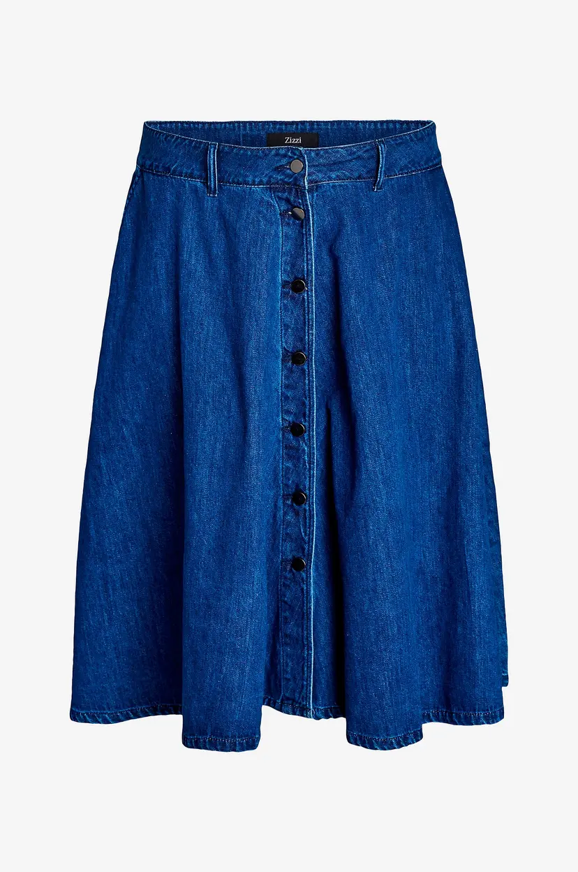 Zizzi Denim skjørt jmIsha A-shape Blk Skirt - Blå