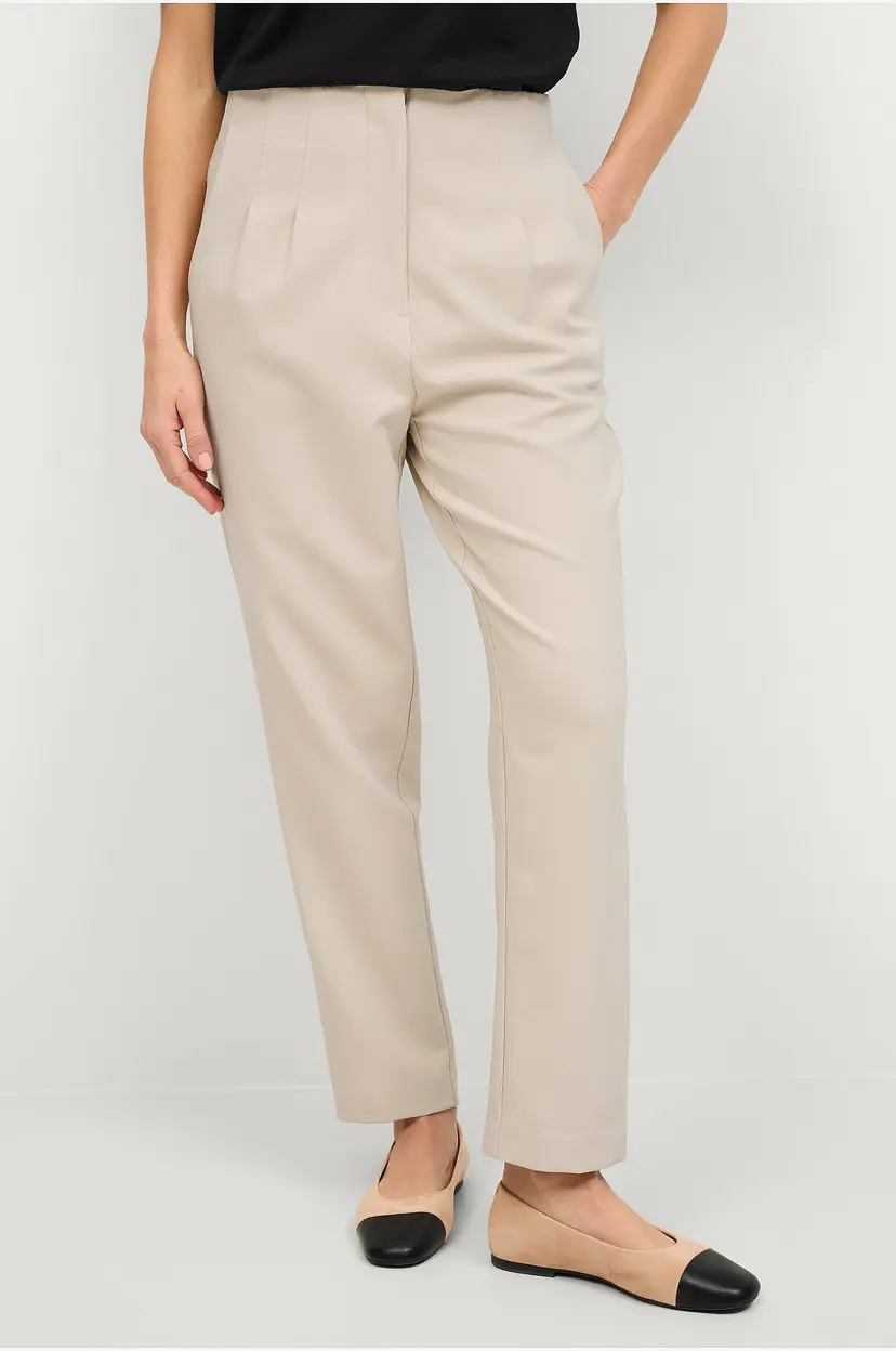 Ellos Collection Avsmalnende bukser med et stretch - Beige