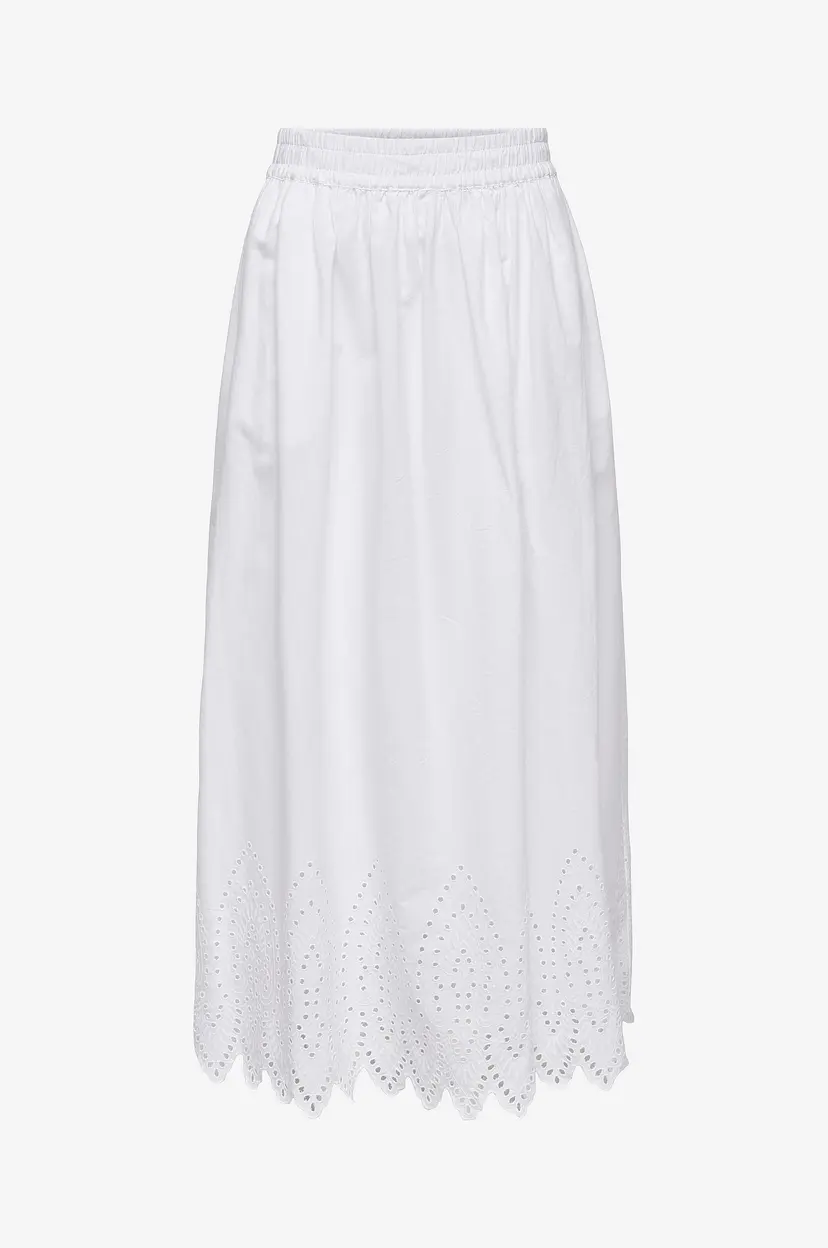 ONLY Maxi skjørt onlTulum Emb Maxi Skirt - Hvit