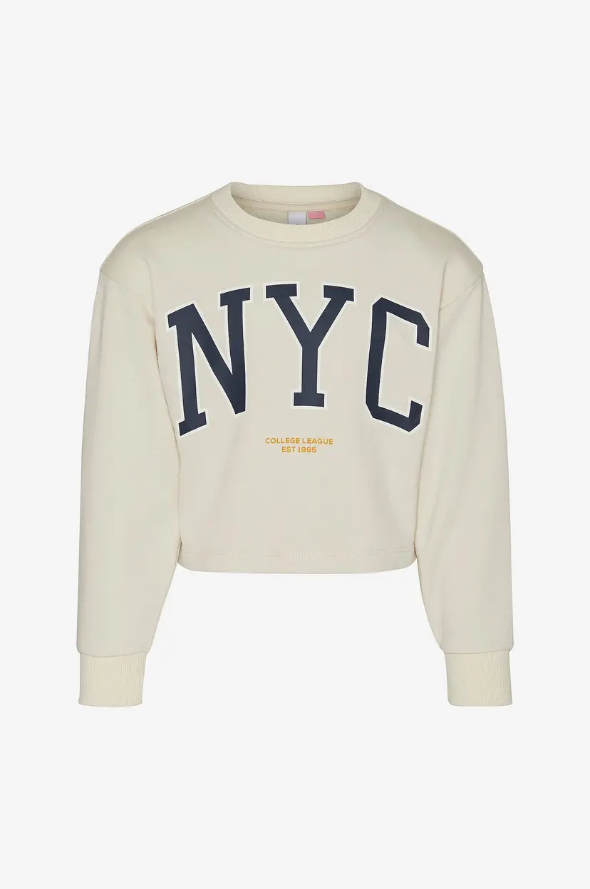 Vero Moda Girl Collegegenser vmMillie Linsey Cropped Sweat Jrs G - Beige