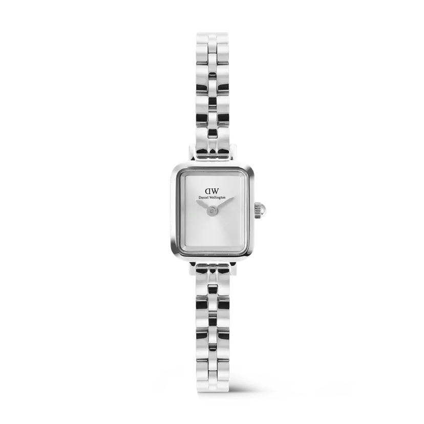 Daniel Wellington Silver 15.4x18.2mm Watch Quadro Mini Arch 3-link White Sunray | DW