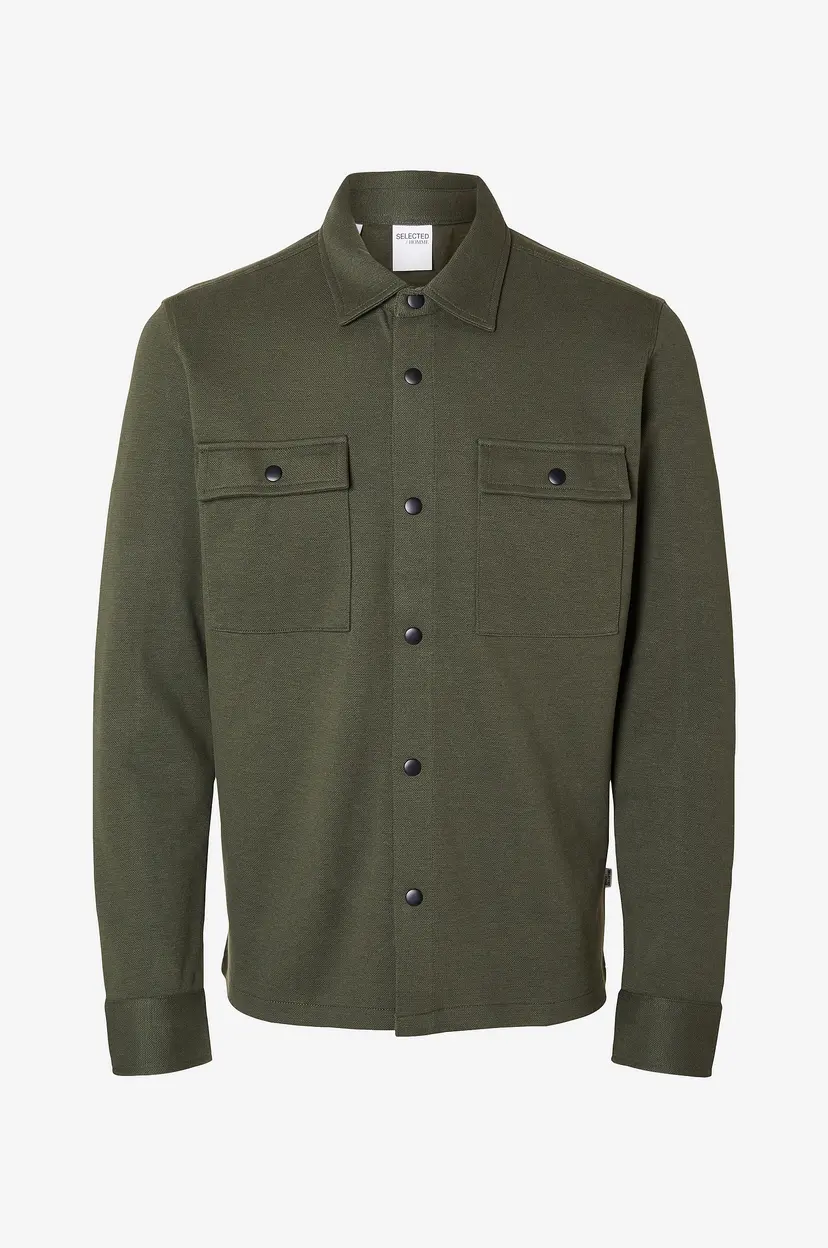 Selected Men Overtreksskjorte slhJackie Sweat Jacket - Grønn