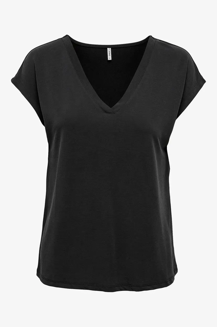 ONLY Topp onlFree Life S/S Mod V-neck Top Jrs - Svart