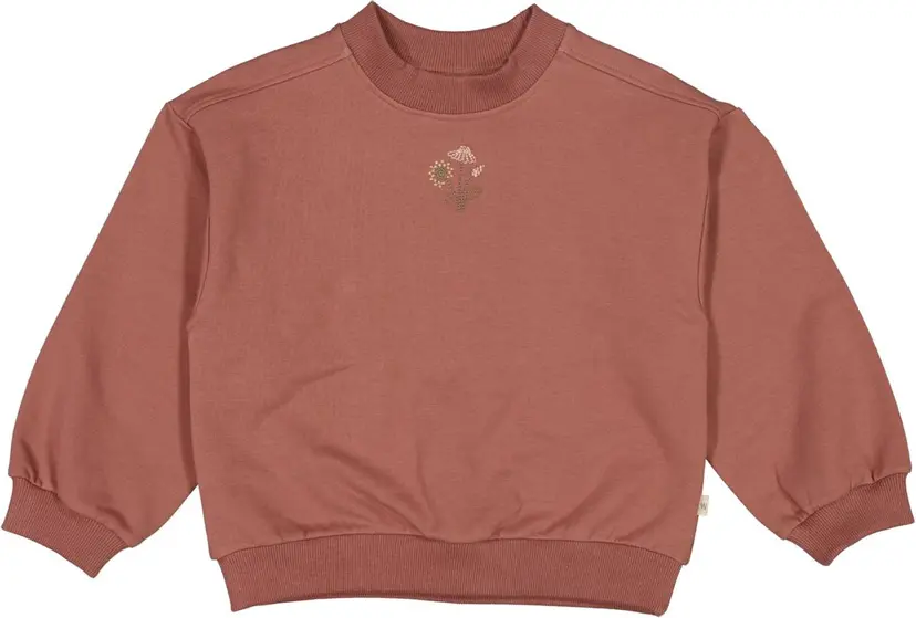 Wheat Wheat Sweatshirt Eliza Embroidery Vintage Rose (122 / 7 år)