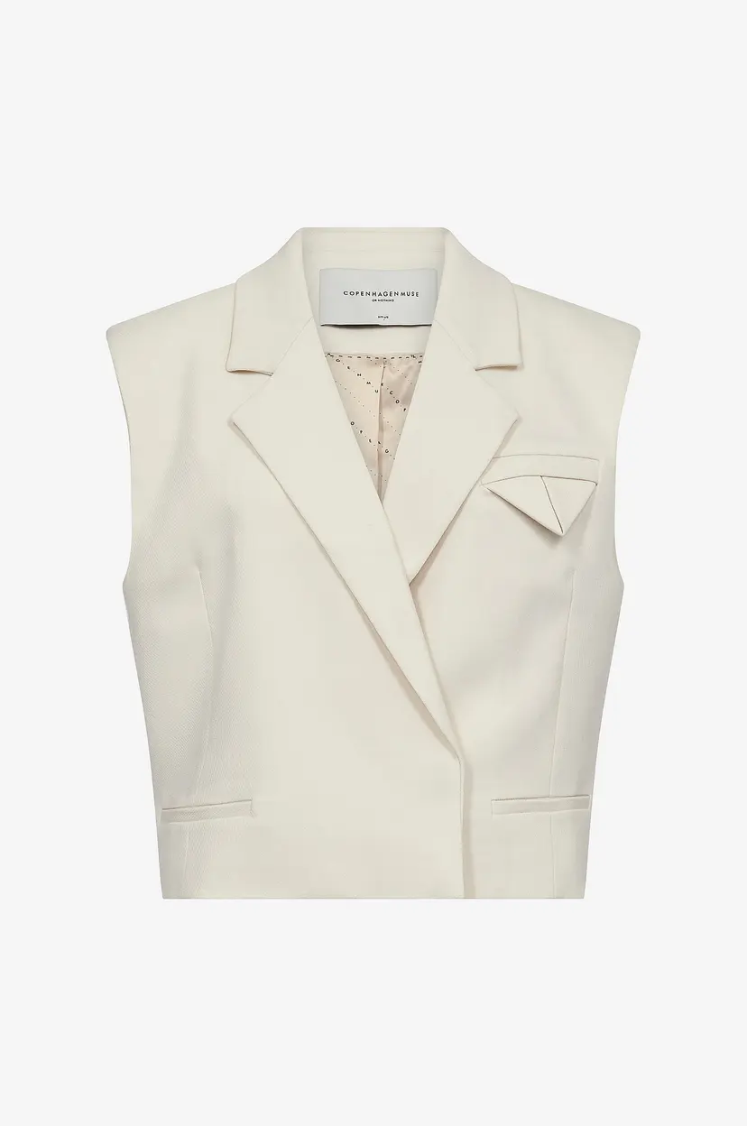 Copenhagen Muse Vest cmTailor Short Waistcoat - Hvit