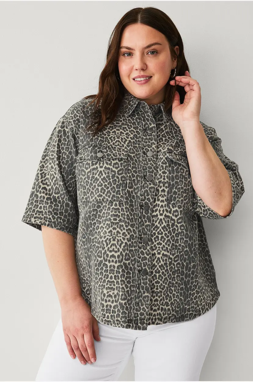 Zizzi Denimskjorte jLeona S/S - Brun