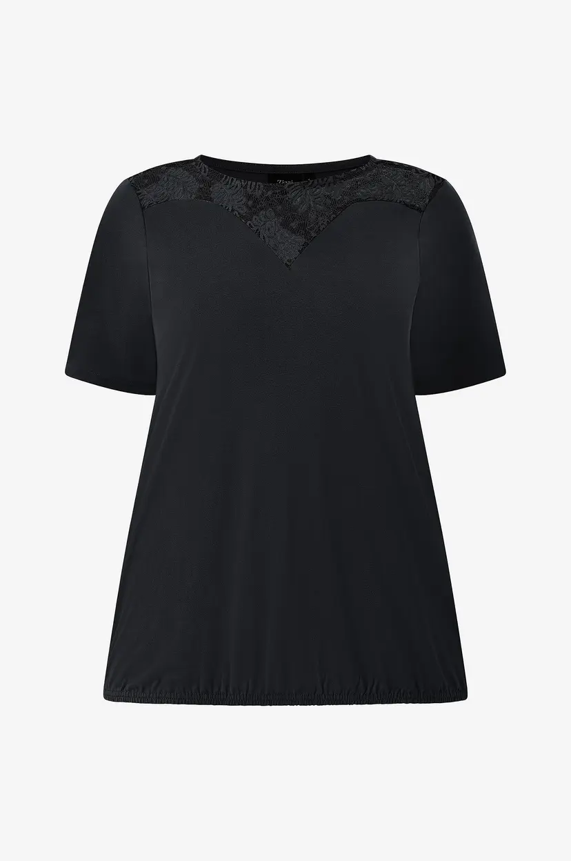 Zizzi Topp Molika, S/S, Blouse - Svart