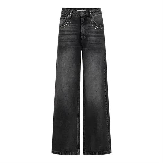 Co Couture Co' Couture - Vicky Stud Wide Jeans - Black