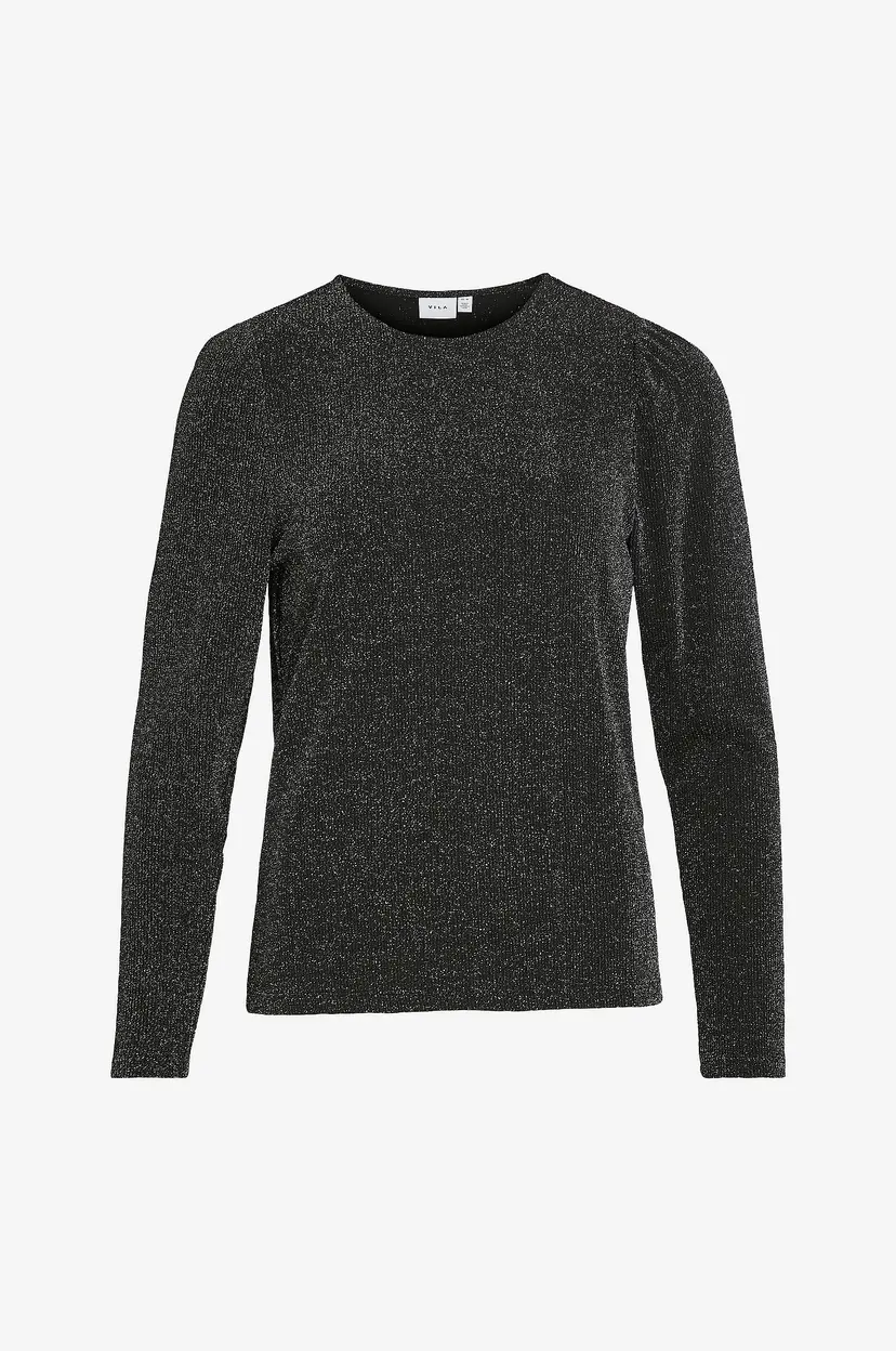 Vila Topp viEleina O-neck L/S Top - Svart