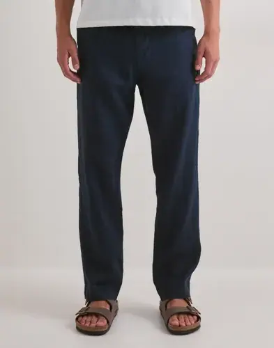 Selected Men Selected Men SLH196-Straight Jeremy Linen Pant Linbukser Blå