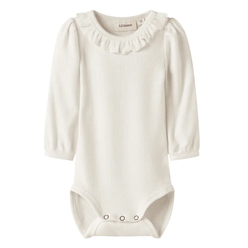 Lil`Atelier Lil'Atelier - Body med rysjekrage Frijo Coconut Milk